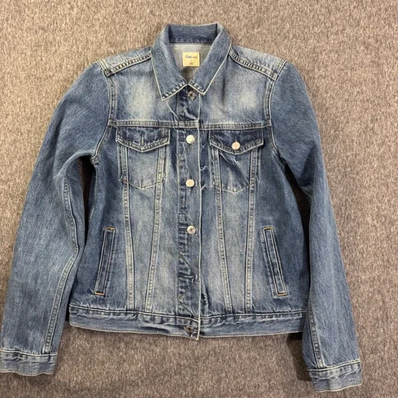 Gap 1969 Denim Jacket, Custom Art, Painted Jean Jacket, Women's, Small, Blue - Picture 2 of 7